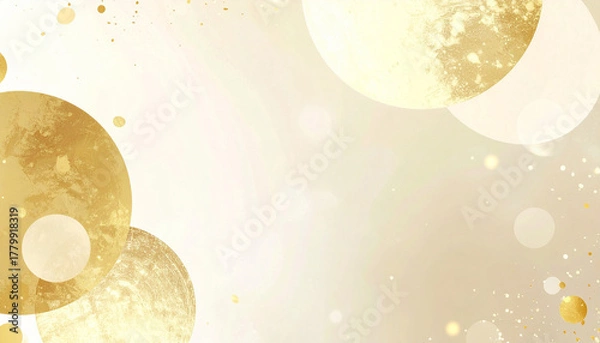 Fototapeta 金色の円が輝く高級感のある抽象背景
