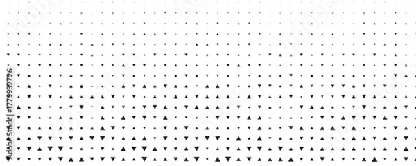 Fototapeta Square seamless background pattern from black triangle symbols are different sizes and opacity. The pattern is evenly filled. Vector illustration on white background