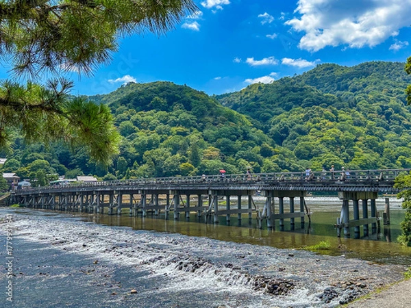 Obraz 日本の京都の嵐山の渡月橋の風景
