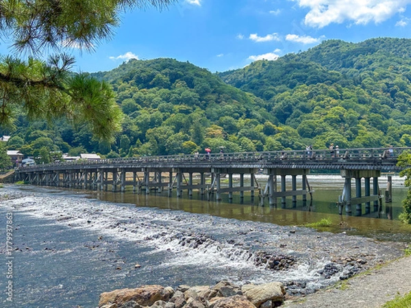 Obraz 日本の京都の嵐山の渡月橋の風景