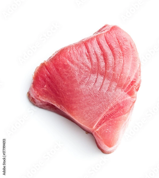 Fototapeta Świeży stek z surowego tuńczyka.