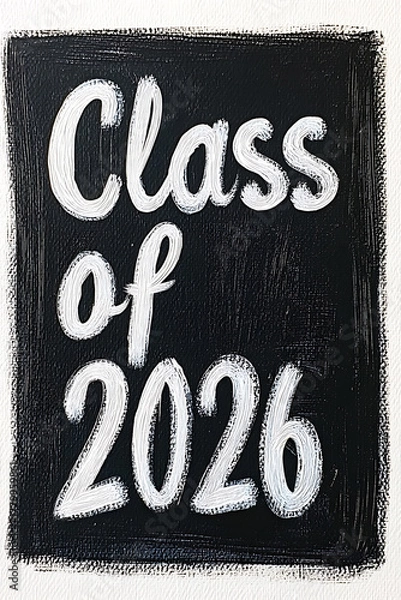 Fototapeta Class of 2026 Chalkboard Typography Design