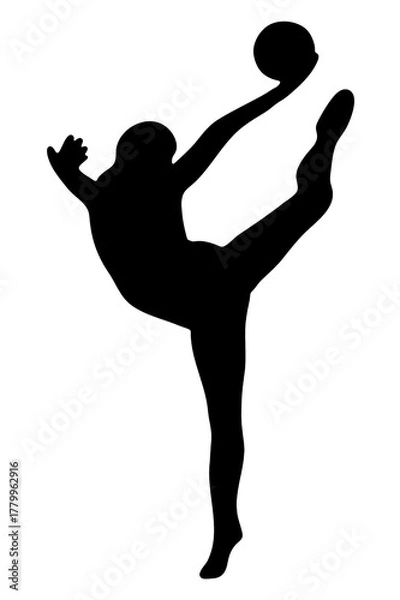 Fototapeta silhouette woman in yoga duo movements pilates body exercise vector image isolated on transparent white background.