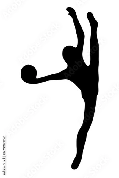 Obraz silhouette woman in yoga duo movements pilates body exercise vector image isolated on transparent white background.