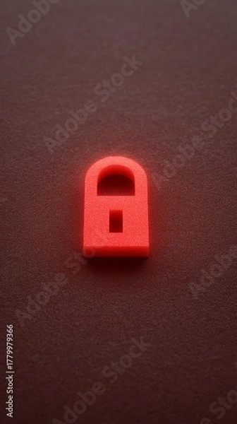 Obraz Cyber attack encrypted file concept, A vibrant red padlock symbolizing security and protection.
