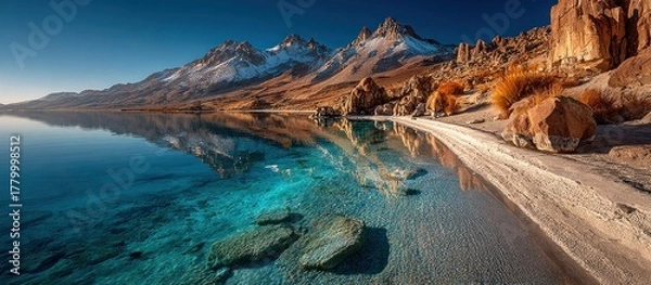 Obraz Serene mountain lake reflecting the peaks