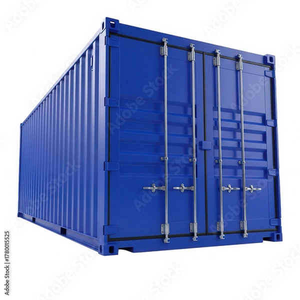 Obraz Blue shipping container isolated on transparent background