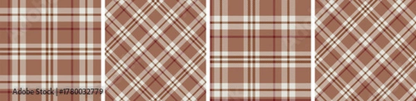Fototapeta Autumn seamless plaid pattern set. tartan checkered fabric fashion texture background.
