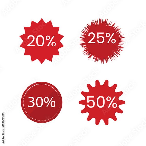Fototapeta Set of discount labels.