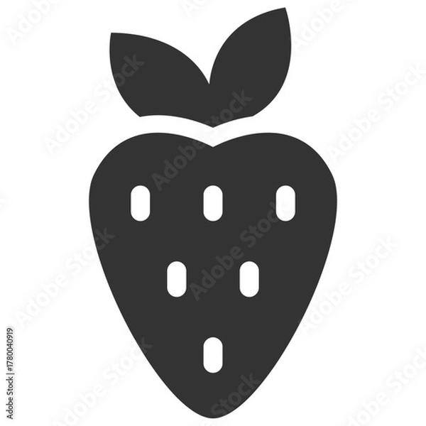 Fototapeta Strawberry icon isolated transparent background vector illustration