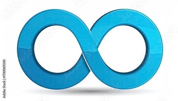 Obraz Glossy, blue infinity symbol with a light shadow