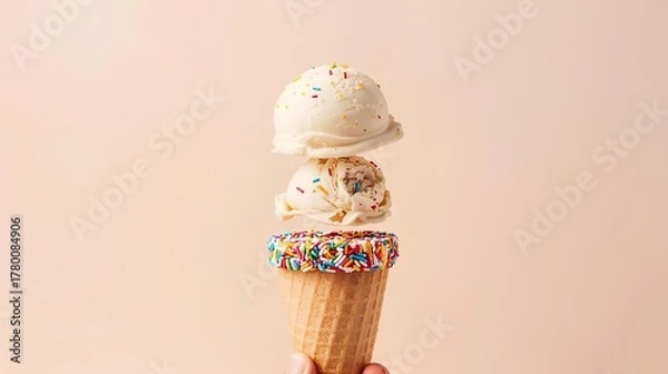 Fototapeta Modern food styling meets summer vibes in this deconstructed ice cream concept full of color and sweetness.