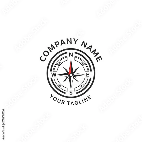 Obraz Compass Logo Design for Navigation and Directional Guidance.
