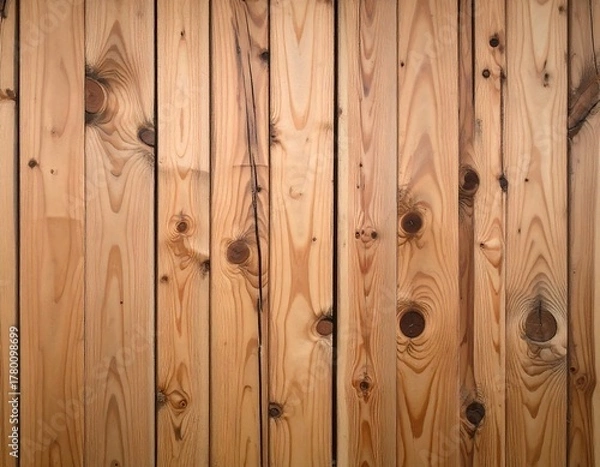 Fototapeta Close-up of vertical wooden planks with natural grain patterns