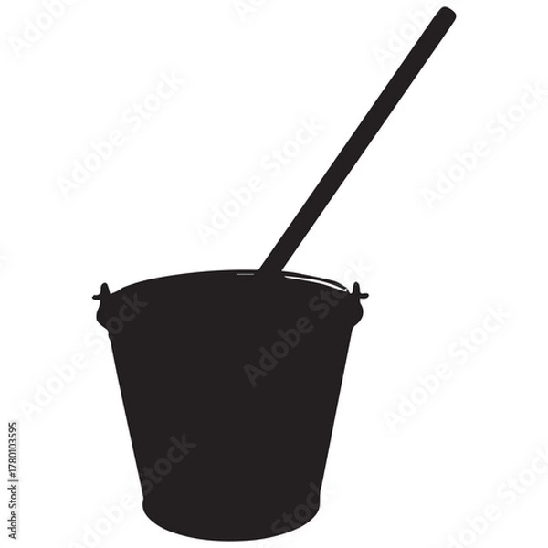 Fototapeta Silhouette of a bucket with a long handle