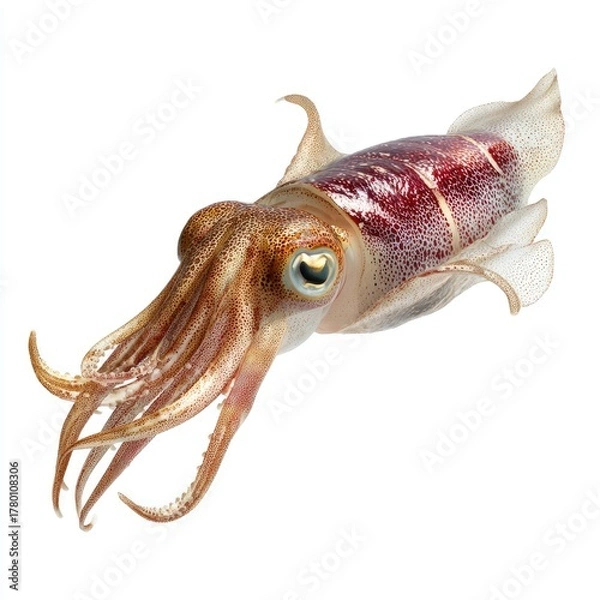 Obraz Dynamic squid display underwater world hyperrealistic image marine environment close-up view ocean concept