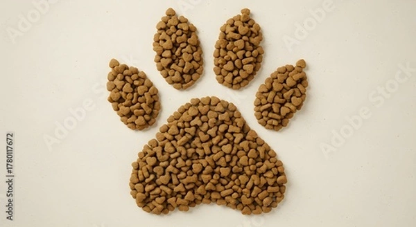 Obraz Paw print made of food