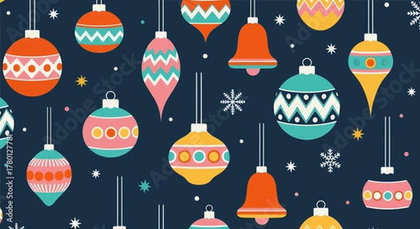 Obraz Geometric Collage Pattern with Star and Zigzag Shapes for Creative Backgrounds