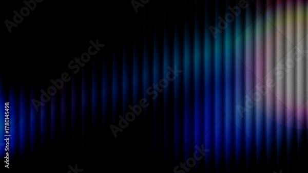 Obraz dark abstract futuristic blue teal and desaturated rainbow background with vertical stripes