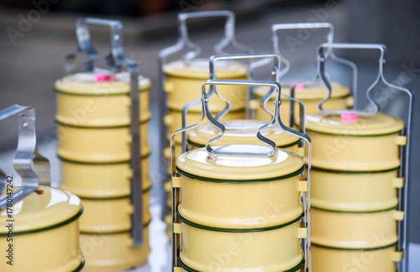 Fototapeta Food containers for offering to monks