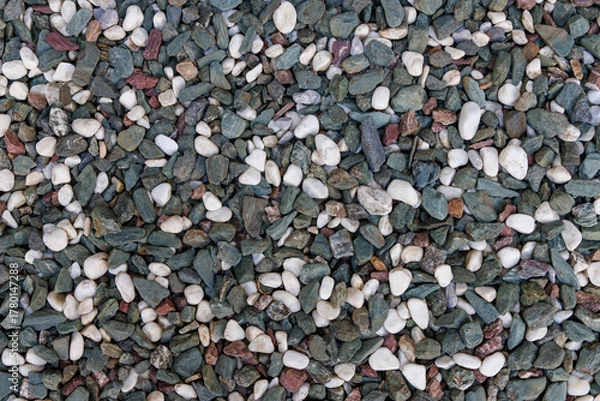 Fototapeta 砂利の道の石、背景素材