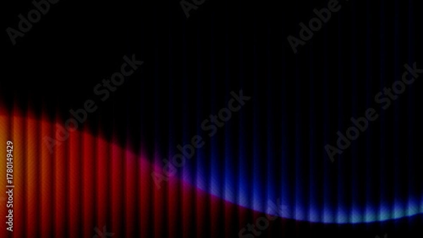 Fototapeta dark abstract futuristic rainbow multicolor low curve gradient over glowing vertical stripes