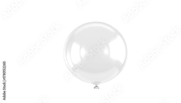 Fototapeta transparent balloon with glossy surface reflections, soft light glow, clean minimal style, isolated transparent background, realistic lighting.
