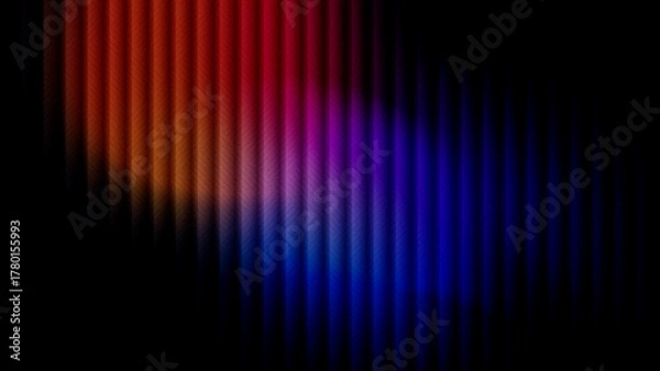 Fototapeta dark abstract futuristic warm to cool diagonal gradient over glowing vertical stripes