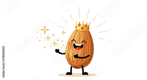 Obraz A Royal Kernel Character With A Golden Crown And Sparkling Magical Dust Appearing