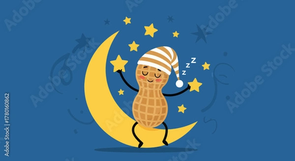 Obraz A Snug Peanut In Dreams Asleep Under The Gentle Gaze Of Stars All Around