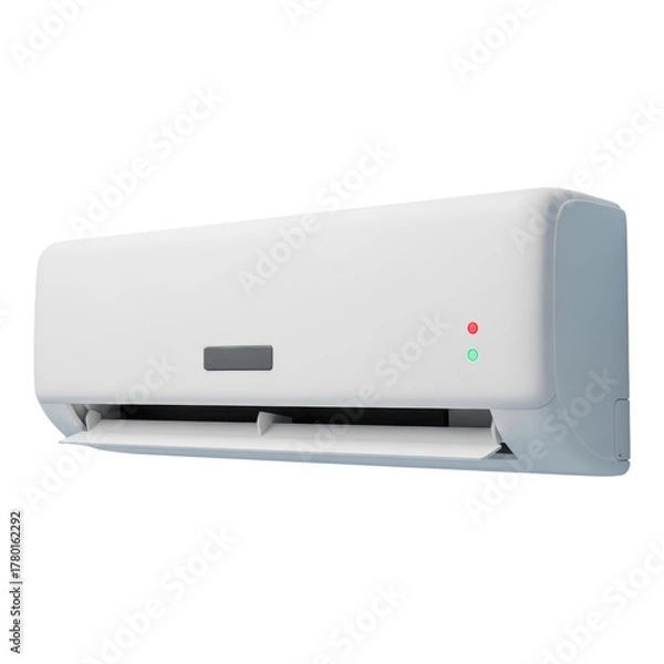 Fototapeta Modern air conditioner isolated on transparent background for cooling and ventilation