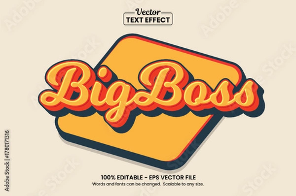 Fototapeta Retro vintage text effect, Editable text effect