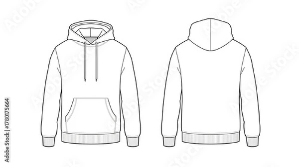 Obraz Blank Hoodie Template (Front and Back View)