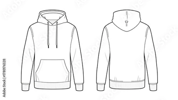 Obraz Blank Hoodie Template (Front and Back View)