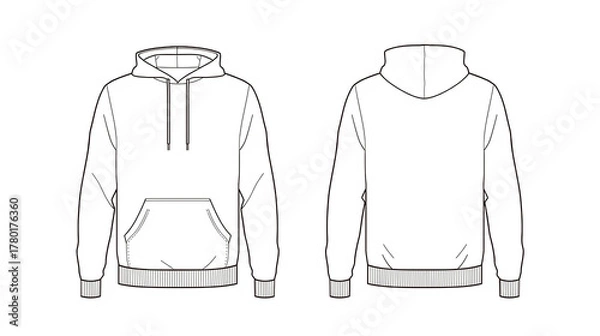 Obraz Blank Hoodie Template (Front and Back View)