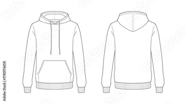 Obraz Blank Hoodie Template (Front and Back View)