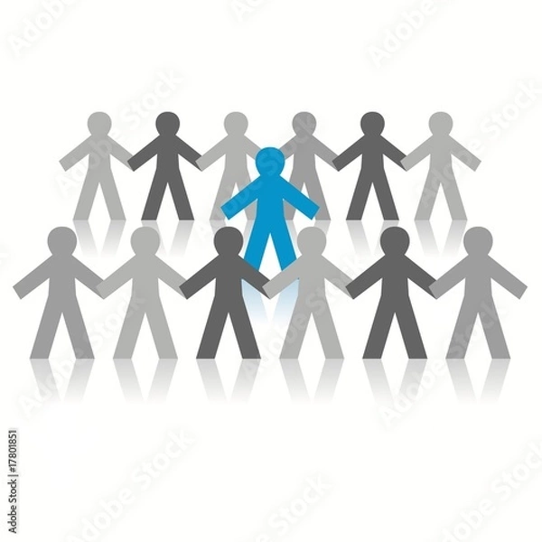 Obraz paper people attack