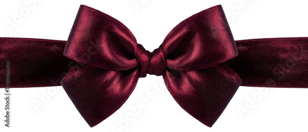 Obraz Ribbon bow gift isolated elegant satin sparkle with star and stripes for award or thanksgiving celebration with announcement, magic, scroll