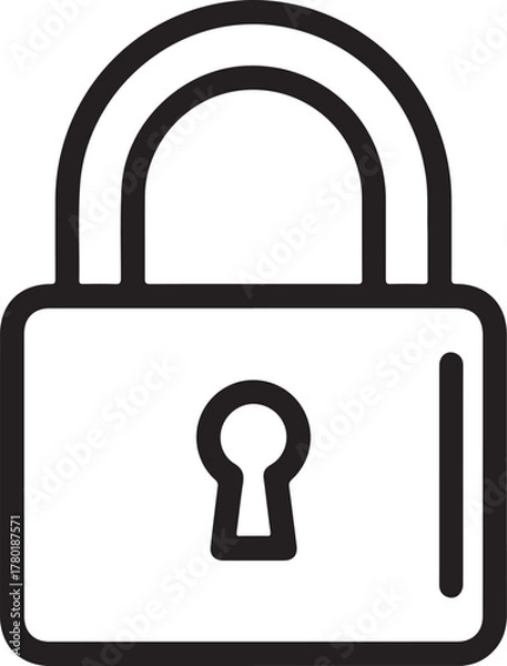Fototapeta Padlock icon vector for web and mobile app