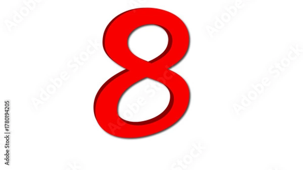 Fototapeta 3d red number eight
