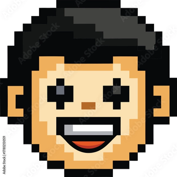 Fototapeta Pixel cool face emoji