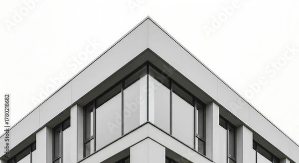 Fototapeta Architecture building corner facade geometry modern structure lines