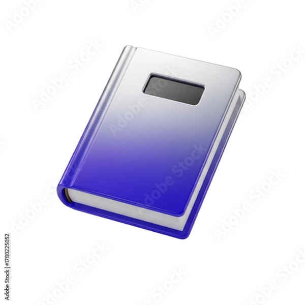 Fototapeta 3d blue book icon isolated on transparent background, representing education and knowledge