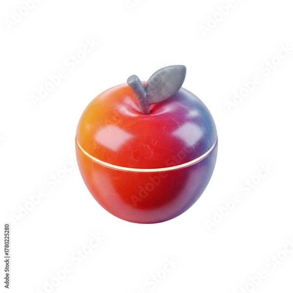 Fototapeta Apple isolated on transparent background, a healthy and delicious fruit with vibrant colors