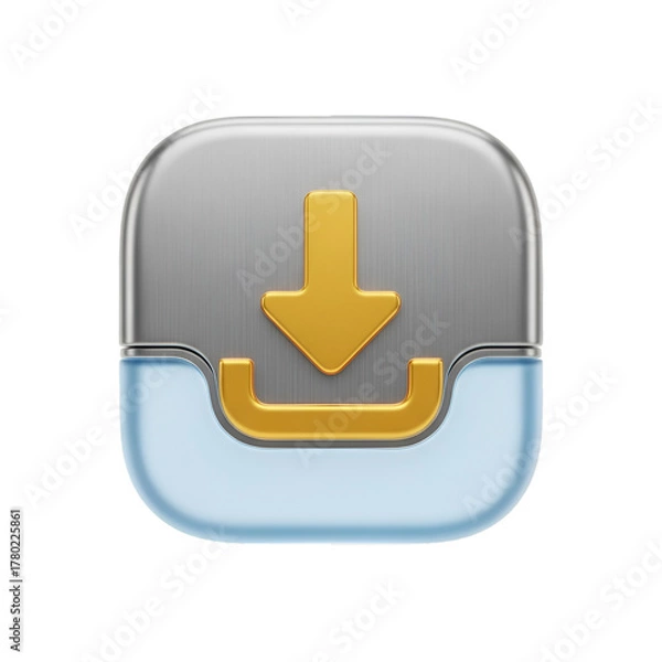 Fototapeta Download icon isolated on transparent background, a symbol of data transfer and connection