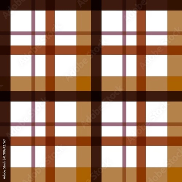 Fototapeta Plaid Light Brown Seamless Design -Seamless Fall Pattern - Iconic Plaid Brown Fall Pattern Seamless 