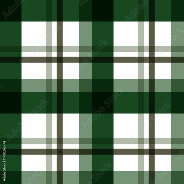 Fototapeta Plaid Green And Brown Seamless Pattern - Iconic Plaid design for everyday use - Home and furniture decor seamless digital file
