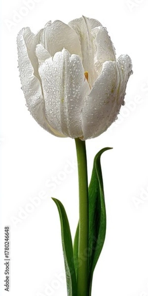 Fototapeta Water Droplets on a White Tulip Blossom