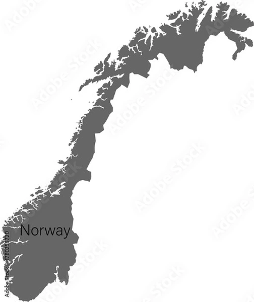 Fototapeta Norway Map with National Flag Design Vector