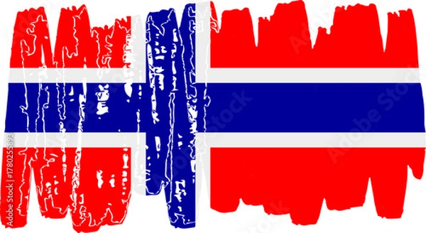 Fototapeta Norway Map with National Flag Design Vector